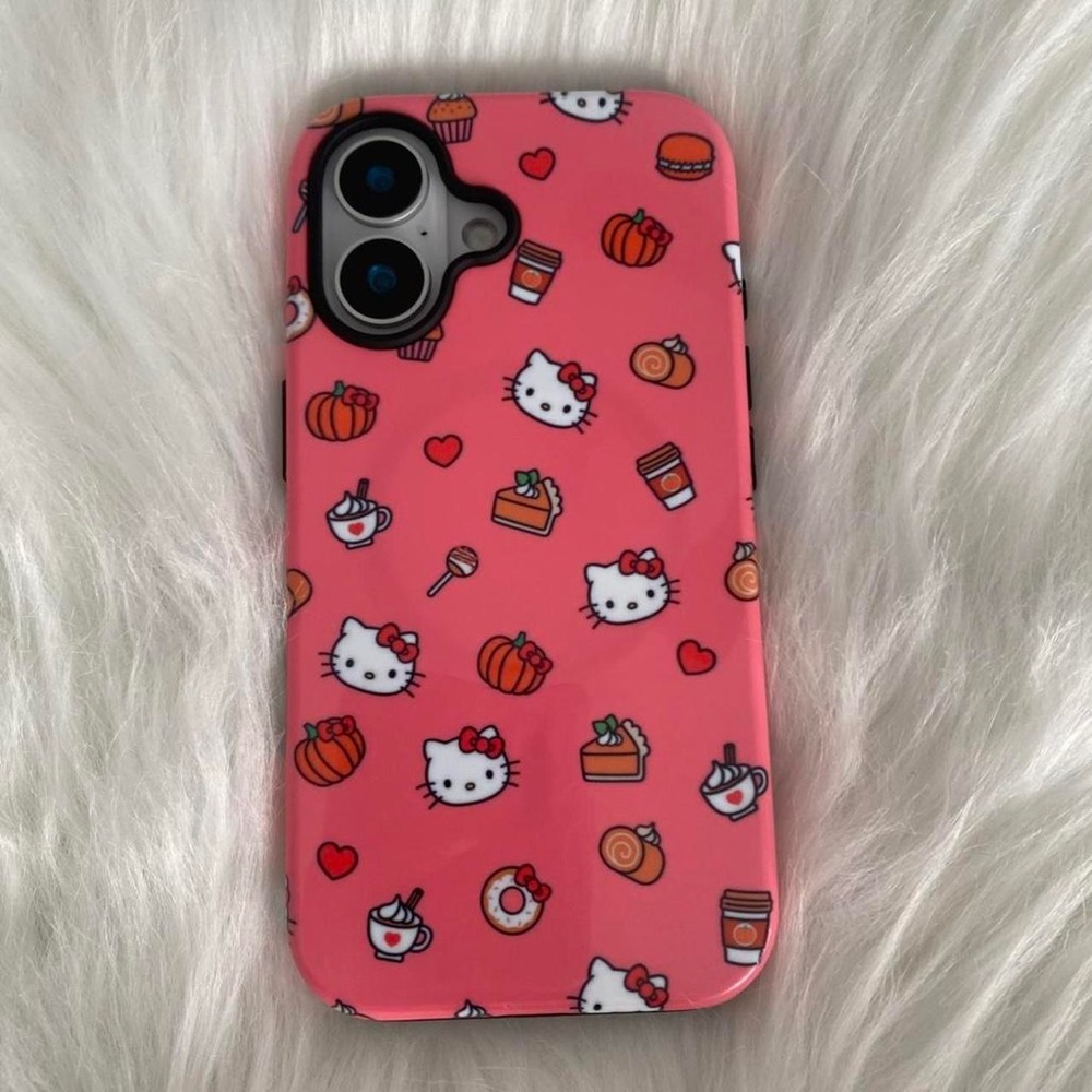 Apple Hello Kitty Patterned Pink Phone Case